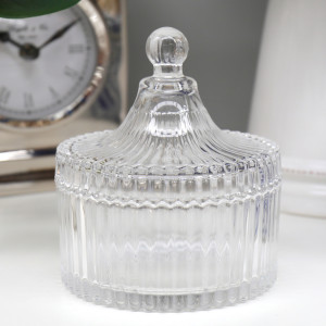 Mayfair Ribbed Glass Jar - Short, decorative tableware