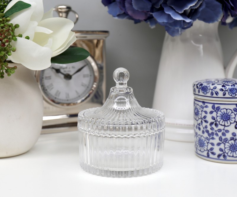 Mayfair Ribbed Glass Jar - Short