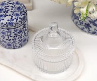 Mayfair Ribbed Glass Jar - Short