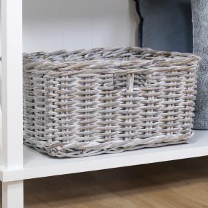 River Rattan Storage Basket Greywash 44cm