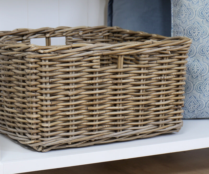 River Rattan Storage Basket Antique Grey 44cm