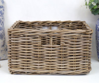 River Rattan Storage Basket Antique Grey 44cm
