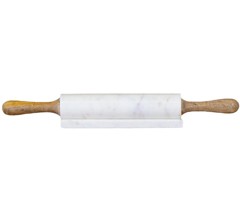 Eliot Marble Rolling Pin on Marble Base