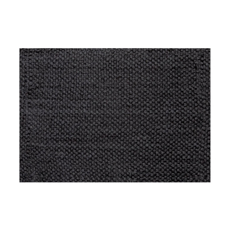 Rectangular Panama Black Indoor Mat with a chunky woven jute texture