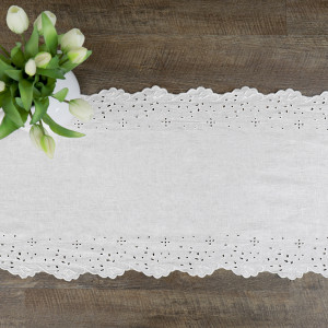 La Maison White Linen Table Runner, decorative tableware