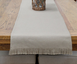 Taupe Bronte Fringe Table Runner