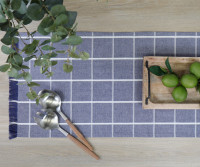 Denim Blue Campbell Check Table Runner