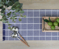 180cm Denim Blue Campbell Check Table Runner