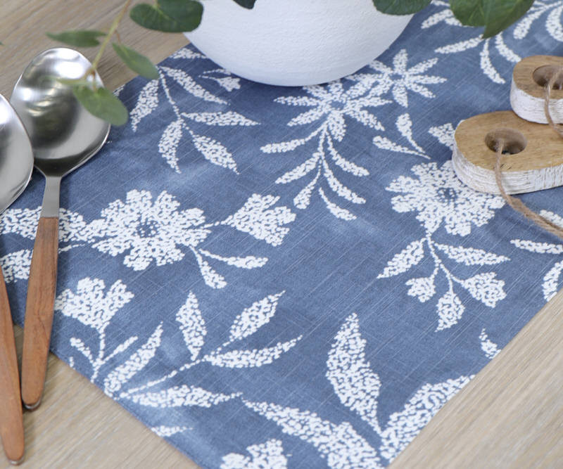 Seville Blue Denim Table Runner 200cm