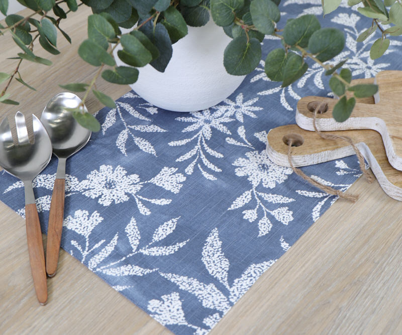 Seville Blue Denim Table Runner 200cm