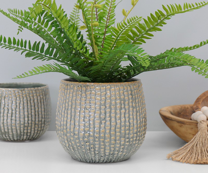 Sage Green Dot Planter Large