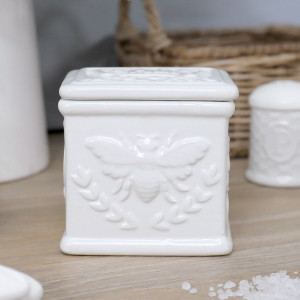 Honeyfield White Bee Salt Pot, decorative home accessory