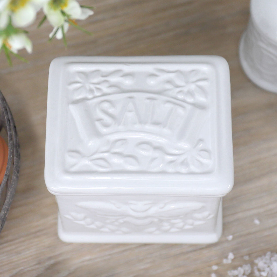 Honeyfield White Bee Salt Pot, shown as a standalone product for clear identification