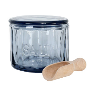Heritage Blue Glass Salt Pot