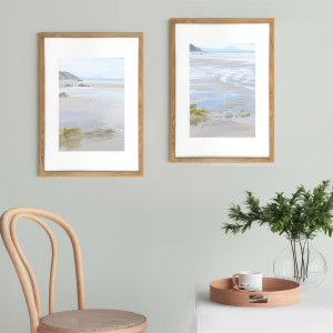 Sandy Bay 1 coastal artwork presented as a framed interior wall display
