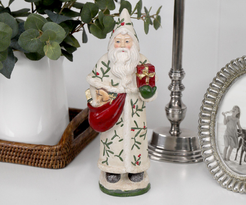 Mistletoe Santa Standing Figure