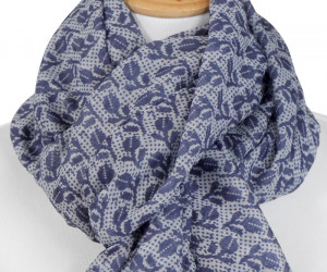 Blue Laurel Tassel Scarf, a fashion accessory for completing an everyday outfit