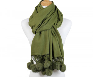 Ascot Cashmere Scarf - Olive Green, decorative soft furnishing
