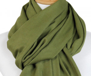 Ascot Cashmere Scarf - Olive Green, a fashion accessory for completing an everyday outfit