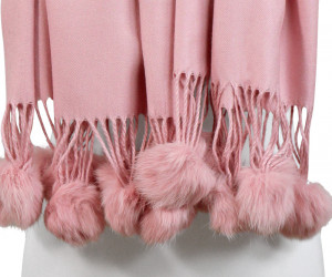 Ascot Cashmere Scarf Pom Pom - Pink, a wearable or carry accessory designed for practical personal styling