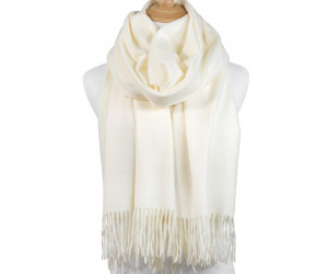 York Fringed Winter Scarf - Ivory, a wearable or carry accessory