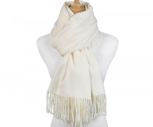 York Fringed Winter Scarf - Ivory, personal accessory