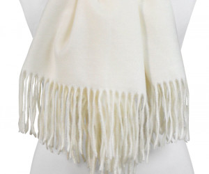 York Fringed Winter Scarf - Ivory, a wearable or carry accessory designed for practical personal styling
