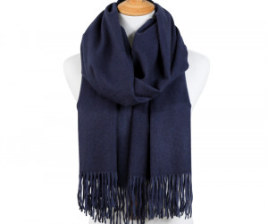 York Fringed Winter Scarf - Navy Blue, personal accessory