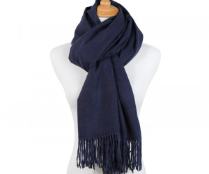 York Fringed Winter Scarf - Navy Blue, a wearable or carry accessory