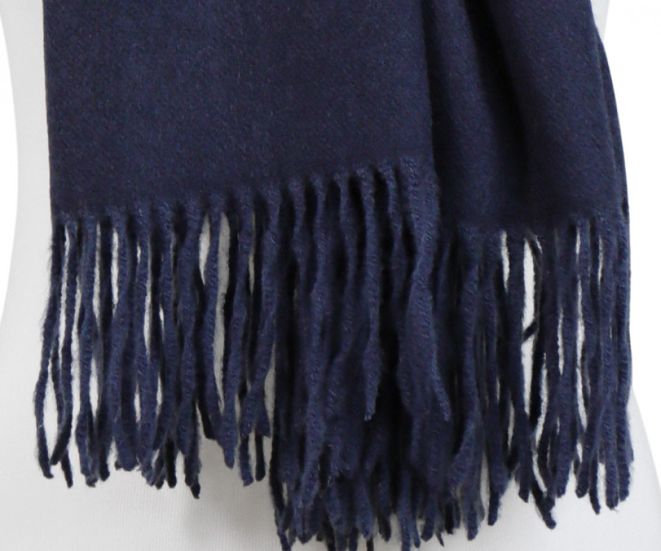 York Fringed Winter Scarf - Navy Blue, a wearable or carry accessory designed for practical personal styling
