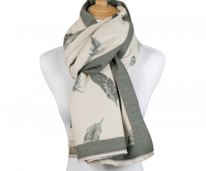 Reversible Olive Falling Feather Scarf, a wearable or carry accessory designed for practical personal styling