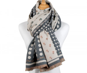 Charcoal Cottage Polka Dot Scarf, personal accessory