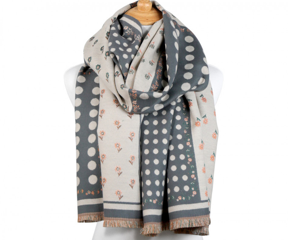 Charcoal Cottage Polka Dot Scarf, a wearable or carry accessory