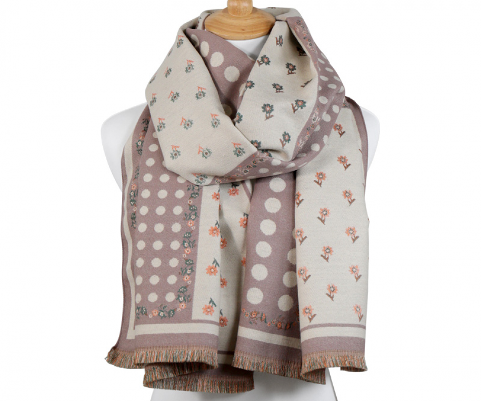 Dusty Rose Cottage Polka Dot Scarf, a wearable or carry accessory
