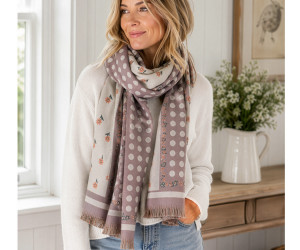 Dusty Rose Cottage Polka Dot Scarf, a wearable or carry accessory designed for practical personal styling