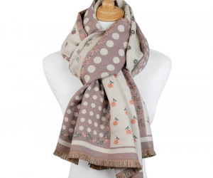 Dusty Rose Cottage Polka Dot Scarf, a fashion accessory for completing an everyday outfit