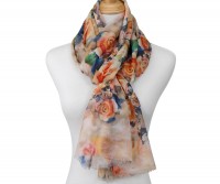 Rosabella Apricot Floral Scarf