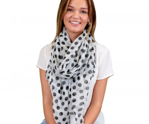 Freya Black & White Polka Dot Scarf