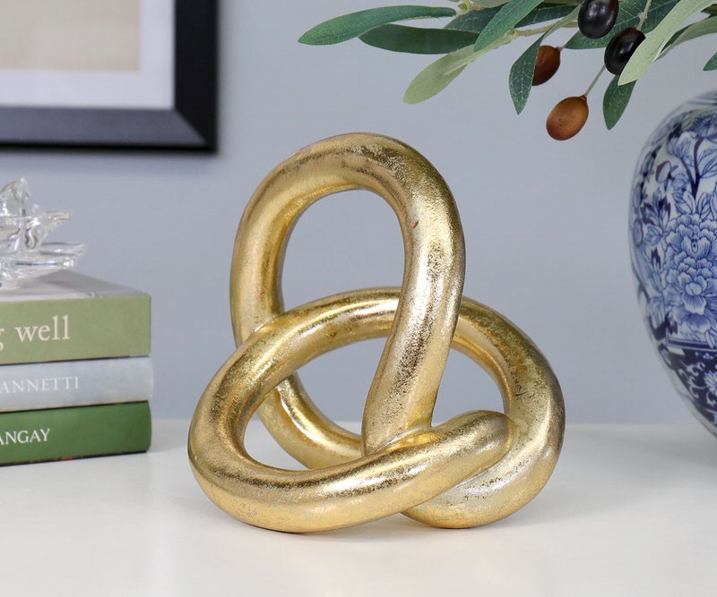Gold Love Knot Sculpture
