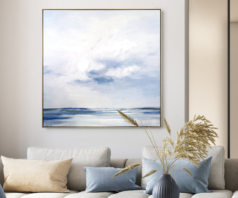 Sea Haven Coastal Framed Canvas Painting