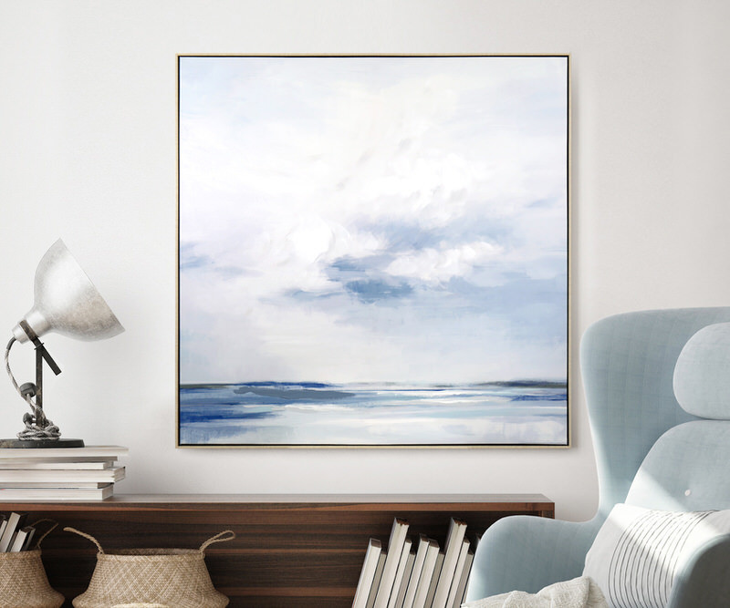 Sea Haven Coastal Framed Canvas Painting