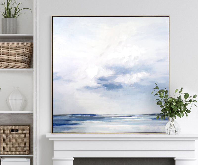 Sea Haven Coastal Framed Canvas Painting