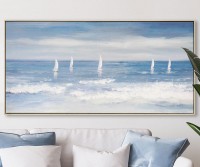 West Coast Sails Framed Canvas Painting