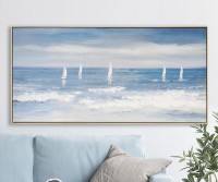 West Coast Sails Framed Canvas Painting