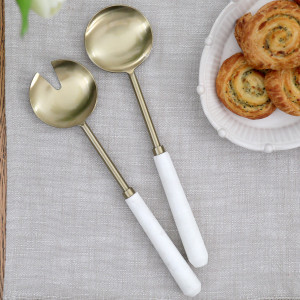Set 2 Fraser Marble Salad Servers