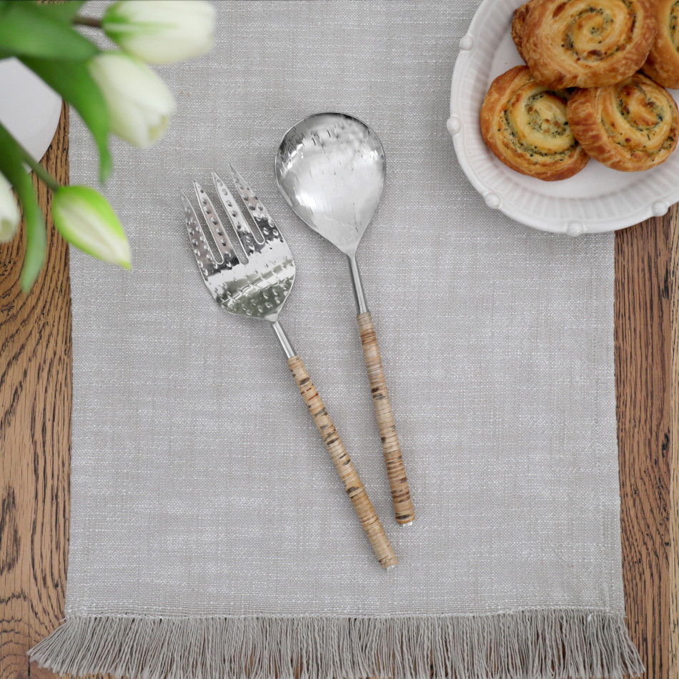 Set 2 Ellwood Rattan Salad Servers, shown as a standalone product for clear identification