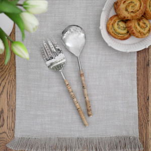 Set 2 Ellwood Rattan Salad Servers, shown as a standalone product for clear identification