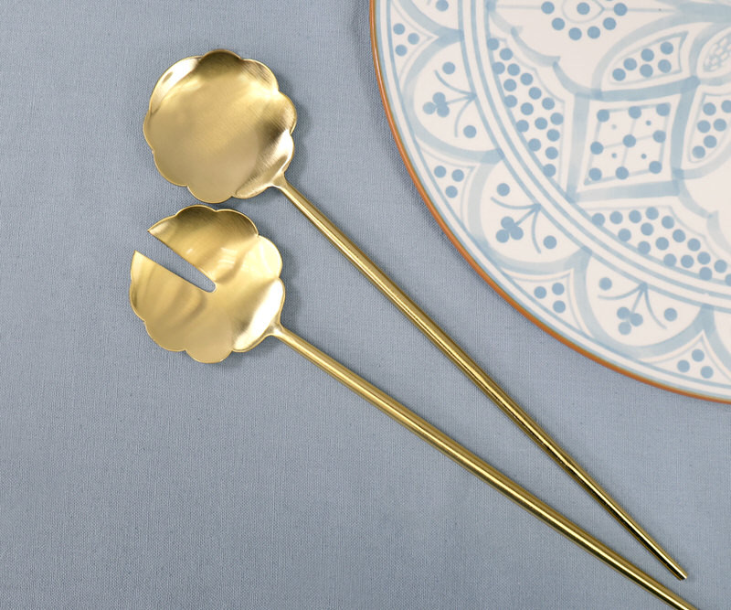 Set 2 Cloud Nine Gold Salad Servers