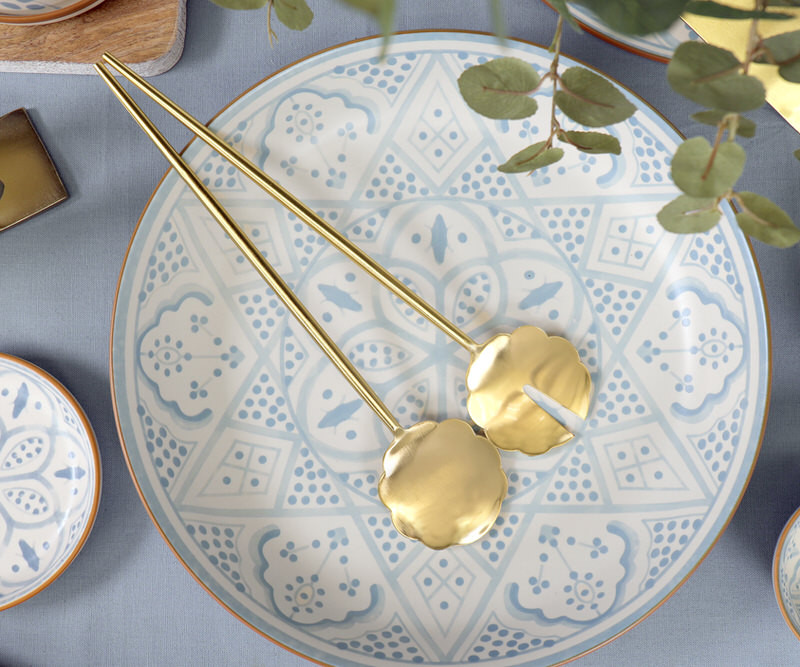 Set 2 Cloud Nine Gold Salad Servers