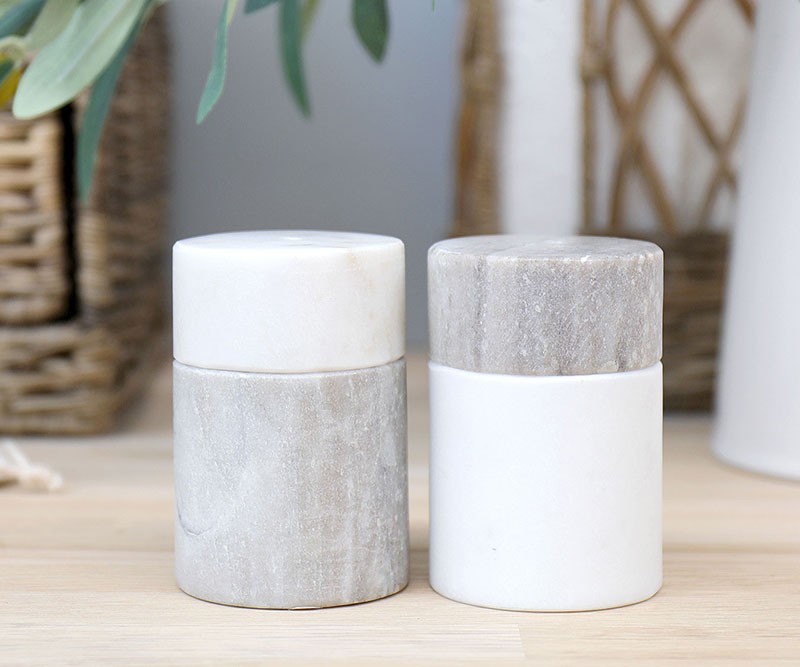 Set of 2 Marble Salt and Pepper Shakers
